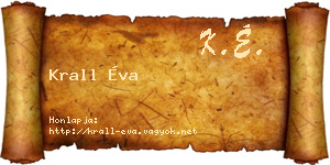 Krall Éva névjegykártya
